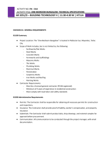 One-Bedroom Bungalow: Technical Construction Specifications
