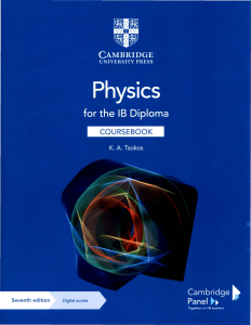 Physics for the IB Diploma Coursebook - K. A. Tsokos (7th Edition)