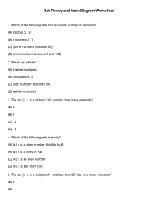 Set Theory & Venn Diagram Worksheet | Math Practice Questions
