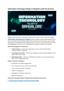 Bangalore IT Colleges: Fees, Programs, & Education Guide