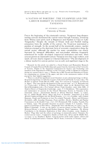 Nyamwezi Porters & 19th-Century Tanzania Labor Market History