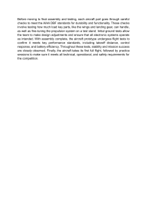 Aircraft Test Plan for AIAA DBF