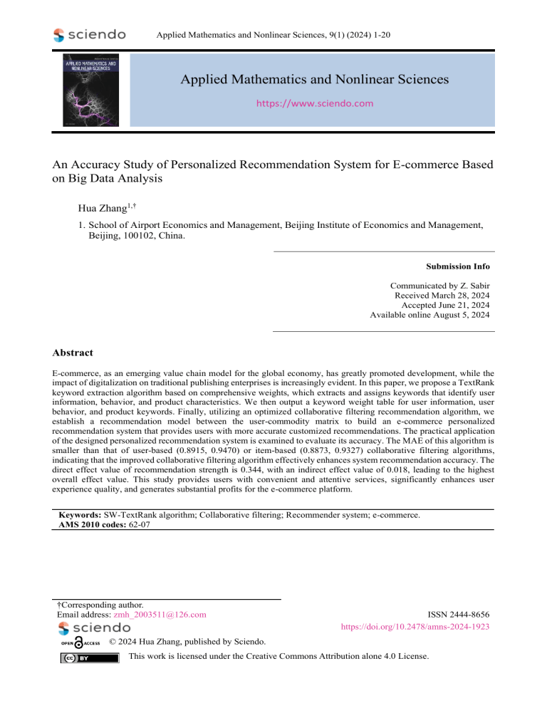 E-commerce Recommendation System Accuracy: Big Data & Collaborative ...