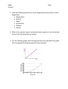 Physics Kinematics Worksheet: Vectors, Scalars & Motion Graphs