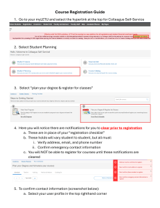 LeTourneau University Course Registration Guide 2025 - Student Planning