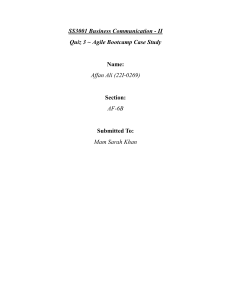 Agile Bootcamp Case Study Analysis: Business Communication Quiz 3