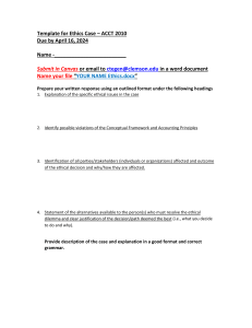 ACCT 2010 Ethics Case Study Template - Clemson University Assignment