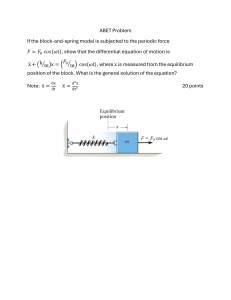 ABET Problem: Block-Spring Model Forced Oscillation Differential Equation