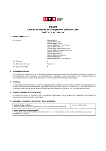 S&iacute;labo de C&aacute;lculo Avanzado para Ingenier&iacute;a 2025 - UTP