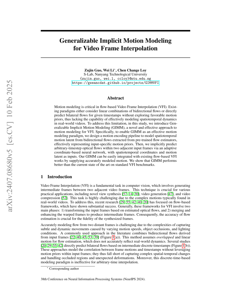 Generalizable Implicit Motion Modeling for Video Frame Interpolation