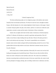 Sami & Quechua Gender Roles: Cultural Comparison of Indigenous Societies