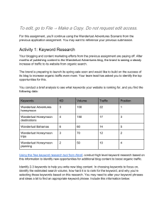 SEO Marketing Assignment Worksheet