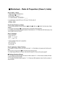 Class 5 Math Worksheet: Ratio & Proportion Practice (India)