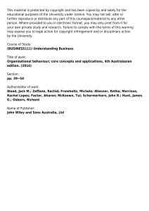 Organisational Behaviour: Individual Attributes & Job Performance (Ch 2)