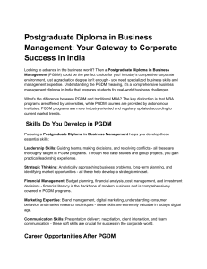 PGDM in Business Management: Your Gateway to Corporate Success in India