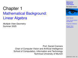 Linear Algebra for Computer Vision