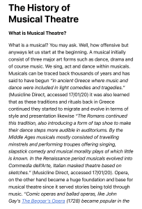 The History of Musical Theatre: From Ancient Greece to Broadway