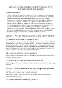 Physical Activity, Exercise Science & Nutrition Briefing Document