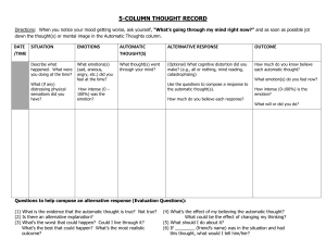 5-Column Thought Record: CBT Worksheet for Emotional Regulation