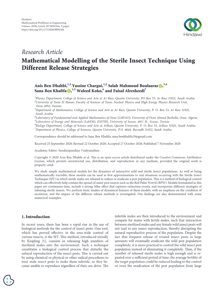 Mathematical Modelling of Sterile Insect Technique Release Strategies