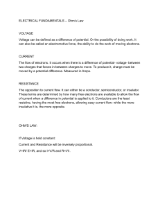Electrical Fundamentals: Ohm's Law Explained (Voltage, Current, Resistance)