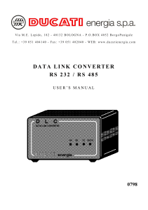 DUCATI energia RS232/RS485 Data Link Converter User Manual