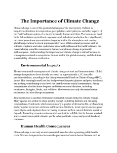 The Importance of Climate Change: Impacts, Consequences & Solutions