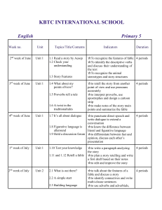KBTC International School Primary 5 English Curriculum & Objectives