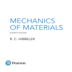 Mechanics of Materials, Eleventh Edition by R. C. Hibbeler - Pearson