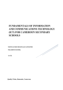 Fundamentals of ICT for Cameroon Secondary Schools - Textbook