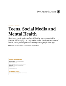 Teens, Social Media & Mental Health: Pew Research Center 2025 Report