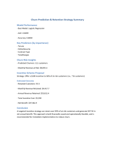 Customer Churn Prediction & Retention Strategy Summary