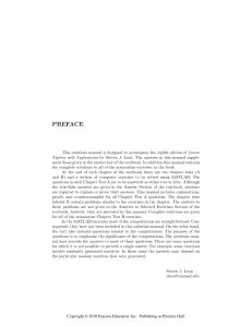 Linear Algebra Solutions Manual Preface | Steven J. Leon