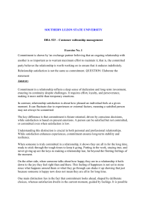 Commitment vs. Satisfaction in Customer Relationships - University Exercise