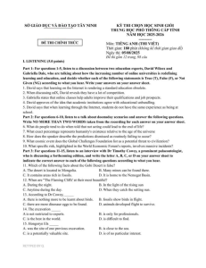 Tay Ninh High School English Provincial Exam 2025-2026