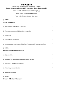 FCPS Part-1 Respiratory System & GP Foundation Exam 2022 - Genesis