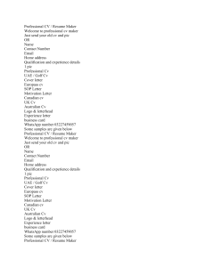 Professional CV