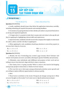 English Sentence Arrangement Exercises: Topic 15