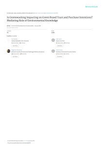 Greenwashing Impact on Green Brand Trust & Purchase Intentions