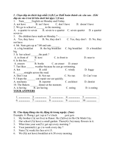 English Language Test: Grammar, Vocabulary & Reading Exercises