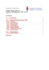 UML & Design Patterns: Introduction to Software Modelling