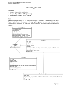 CSIT213 Java Programming Lab 4: Object-Oriented Design & Implementation