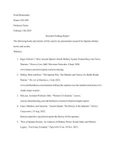 Spartan Military Tactics & Society: Research Findings Report