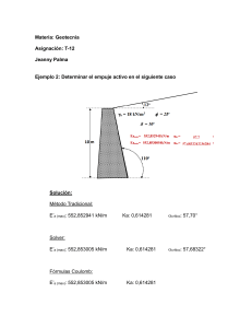 Ejercicio de Geotecnia: C&aacute;lculo del Empuje Activo