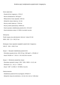 Analiza Pojemności Magazynu: Wynajem vs Rotacja
