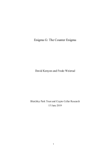 Enigma G: The Counter Enigma History, Development & Cryptography