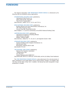 FOREWORD: Gypsum Association Fire Resistance Design Manual References