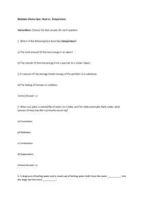 Heat vs. Temperature Multiple-Choice Quiz | Physics Concepts
