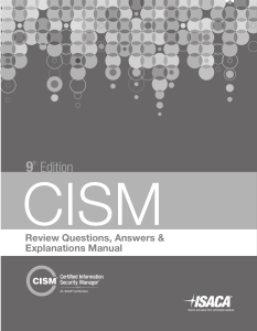 CISM Review Questions, Answers & Explanations Manual 9th Ed. | ISACA