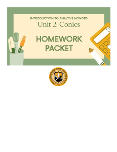 Conics Homework Packet: Circles, Ellipses, Hyperbolas | Analysis Honors